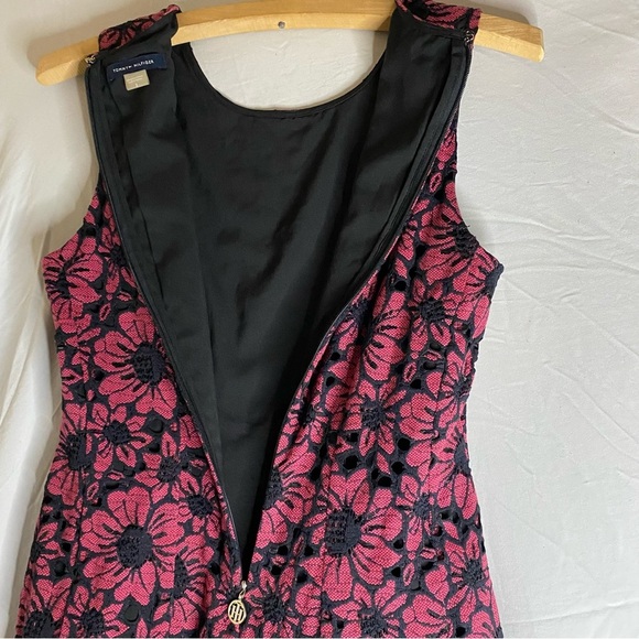 Tommy Hilfiger Lace Floral Dress Pink Lined Dark Fairy Festival Whimsical Sz 2 - Picture 4 of 11
